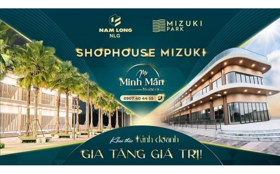 CHO THUÊ SHOPHOUSE MIZUKI NAM LONG, NGUYỄN VĂN LINH PHẠM HÙNG BÌNH CHÁNH, GẦN QUẬN 7, MẶT BẰNG KINH DOANH THƯƠNG MẠI, DÂN CƯ
ĐÔNG ĐÚC. LH: 0907404455